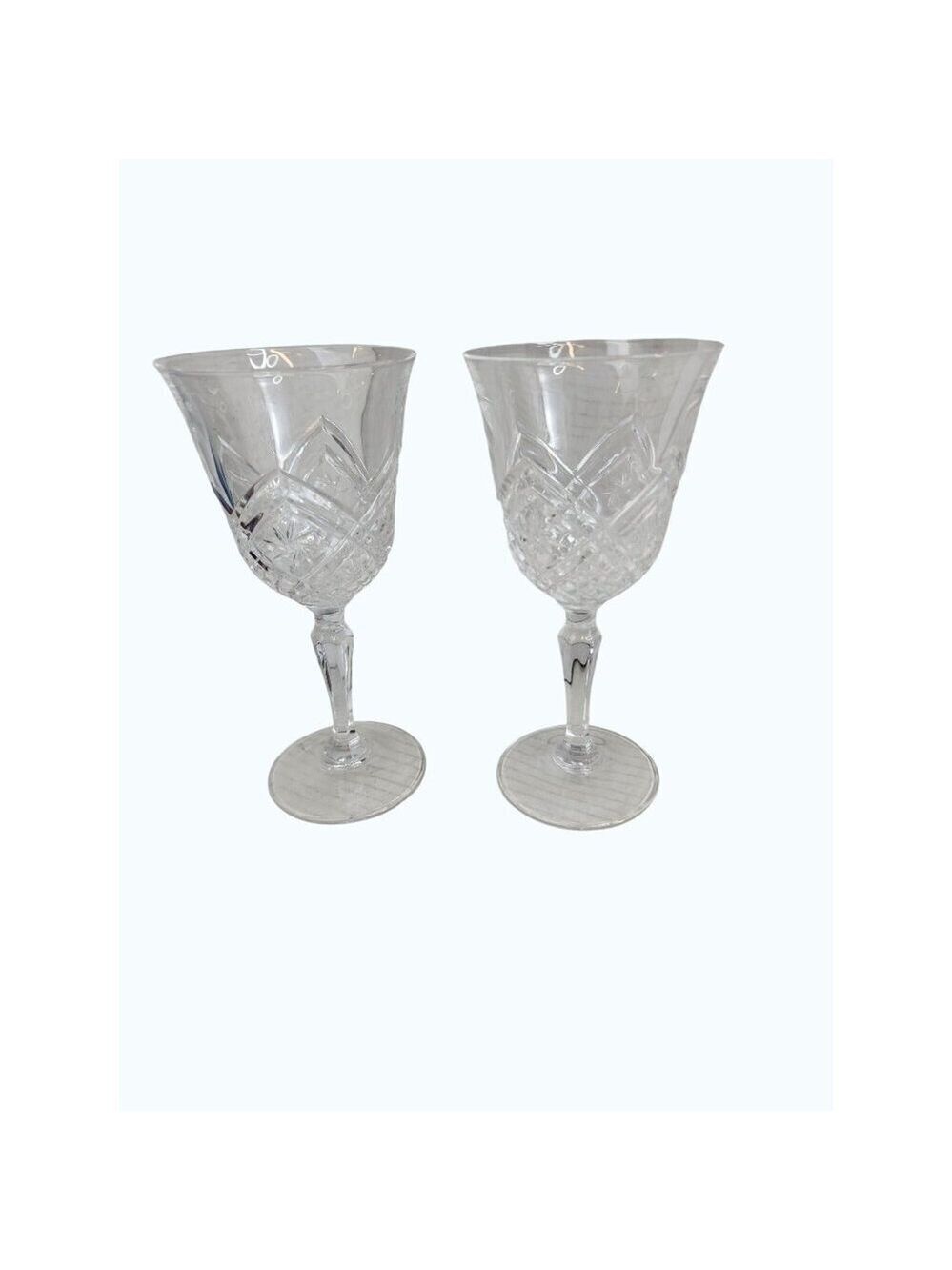 CRISTAL D'ARQUES-DURAND MASQUERADE Water Goblet glasses France 7.5” Set Of 2